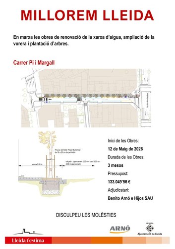 Imatge de la notícia Comencen les obres de remodelació de les voreres del carrer de Pi i Margall i l’avinguda de Rosa Parks