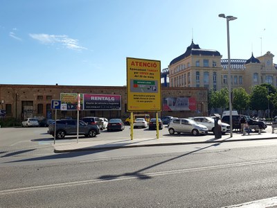 L’aparcament de zona blava de l’estació, anul·lat a partir de dilluns