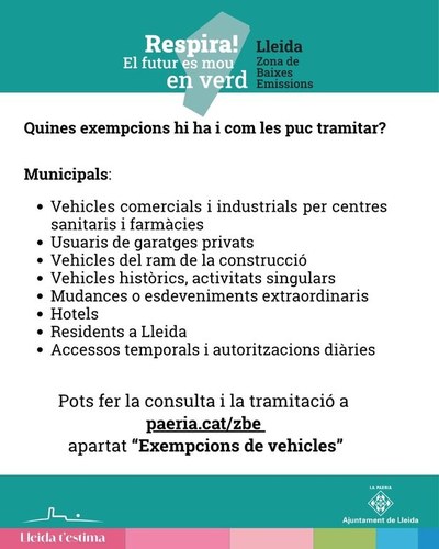 Imatge de la notícia La Paeria activa la plataforma per tramitar les exempcions per accedir a la Zona de Baixes Emissions
