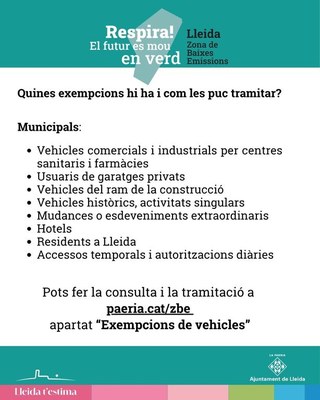 La Paeria activa la plataforma per tramitar les exempcions per accedir a la Zona de Baixes Emissions