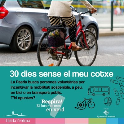 La Paeria impulsa la segona edició de la iniciativa “Un mes sense el meu cotxe”