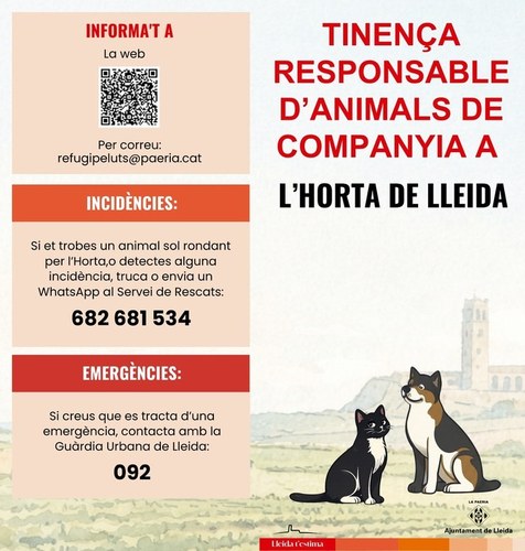 Imatge de la notícia La Paeria posa en marxa una campanya per promoure la tinença responsable d’animals de companyia a l’Horta