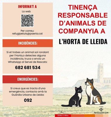 La Paeria posa en marxa una campanya per promoure la tinença responsable d’animals de companyia a l’Horta
