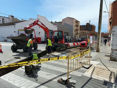 Tall de trànsit al carrer Anastasi Pinós per obres