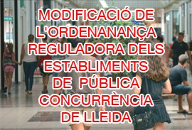 Modificació de l'ordenança reguladora dels establiments de pública concurrència.