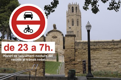 El Turó de la Seu Vella tancarà l'accés nocturn als vehicles a partir de demà