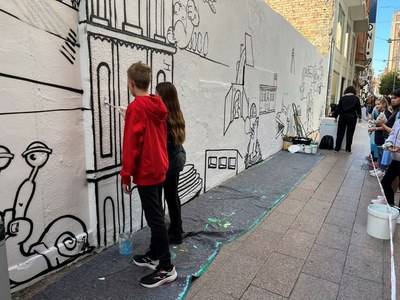 La Fundació del Paisatge renova el mural decoratiu situat al carrer Sant Antoni