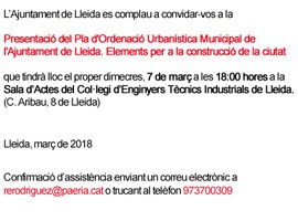 Imatge del event Presentació del Pla d'Ordenació Urbanística Municipal de POUM mesa de la construcció