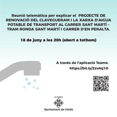 La Paeria explica als veïns i veïnes el projecte del clavegueram i la xarxa d’aigua potable al carrer Sant Martí – Tram Ronda Sant Martí i carrer d’en Peralta 