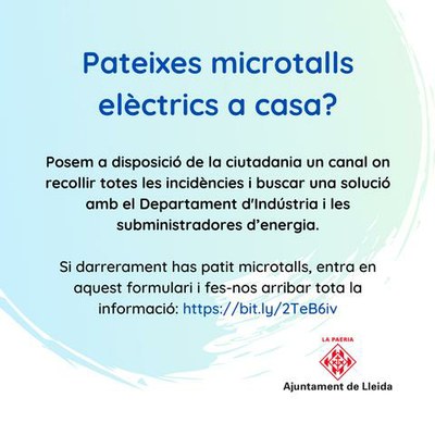 La Paeria recollirà les incidències dels microtalls elèctrics a la ciutat per intercedir i buscar solucions amb les empreses subministradores 