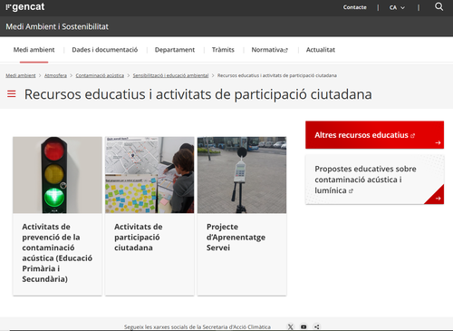 Imatge de la notícia Programa educatiu del Servei de Prevenció i Control de la Contaminació Acústica i Lumínica de la Generalitat de Catalunya