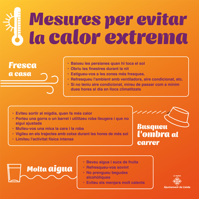 Activat el Pla per a Prevenir els efectes de l’Onada de Calor sobre la Salut de les persones al Municipi de Lleida