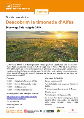 Imatge del event ECODESCOBERTA. Descobrim la Timoneda d'Alfés