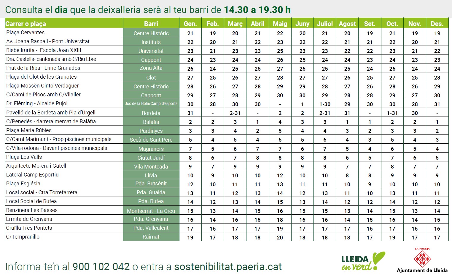 calendari deixalleria2026 calendari deixalleria2026