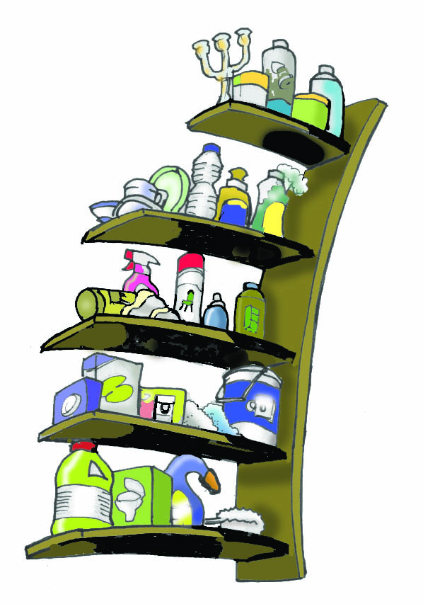 estanteria amb detergents