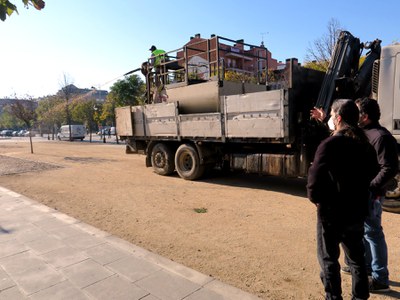 La Rambla de Corregidor Escofet guanya 1.000 m² de zona verda i completarà la seva transformació amb la plantació d'una cinquantena d'arbres aquest hivern 