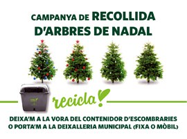 Imatge de la notícia L’Ajuntament de Lleida fomenta el reciclatge amb la recollida d’arbres de Nadal 