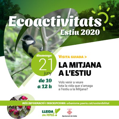 L’Ajuntament de Lleida reprèn el programa d’Ecoactivitats amb visites guiades als espais verds de la ciutat situats a l’entorn del riu Segre 