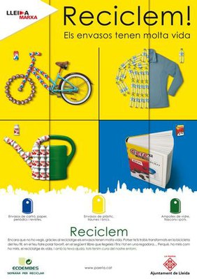 La importància de separar els envasos, objectiu de la campanya de residus que l'Ajuntament de Lleida engega aquest mes juny