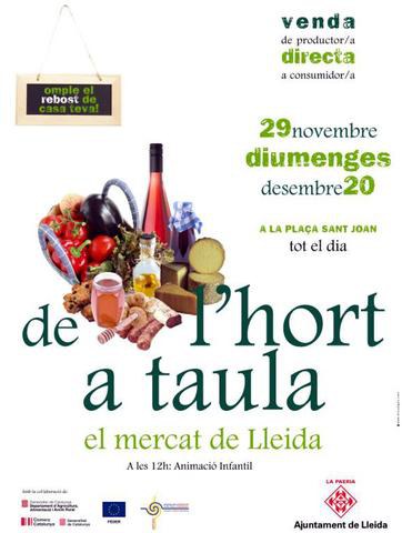 Imatge de la notícia Lleida acollirà el mercat de proximitat ‘De l'hort a taula'