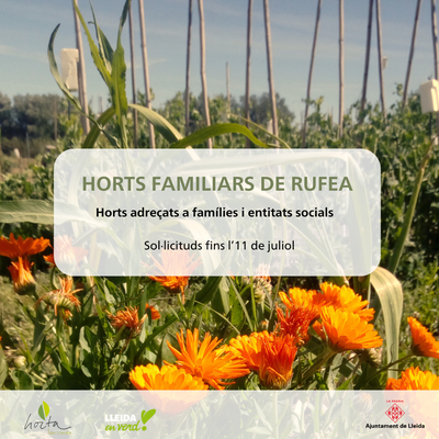Obert un nou període de sol·licituds per als Horts Familiars de Rufea, fins a l’ 11 de juliol
