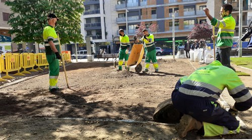 Imatge de la notícia Renovació de la gespa a la plaça de l'Escorxador